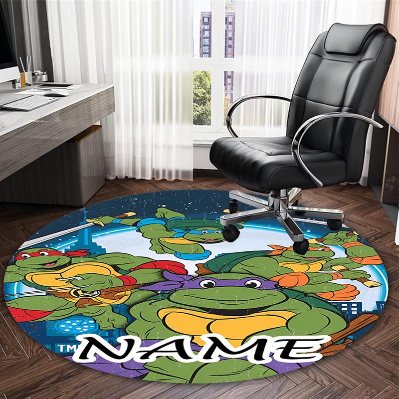 Customizable T-TMNT Round Non-Slip Carpet - Ideal for Garden, Picnic, Office, Perfect for Decoration, Suitable For All Seasons