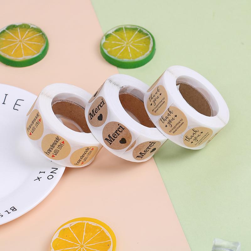 Thank You Stickers Kraft Festival Decorative Stickers Tags Envelope Stickers