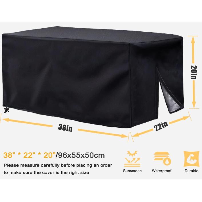 Folding Wagon Cover for Garden Wagon, D22 x W38 x H20, High Density Waterproof,Utility Wagon Cart Cover only Black
