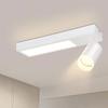 Plafonnier LED - NETTLIFE - GU10 - 10W - 3000K - Blanc métal 24 cm