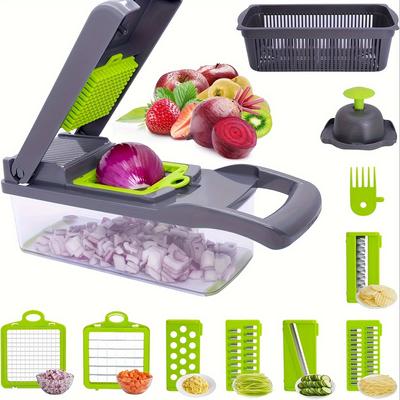 14-in-1-Gemüsezerkleinerer, Gemüseschneider, multifunktionaler Gemüsewürfelschneider