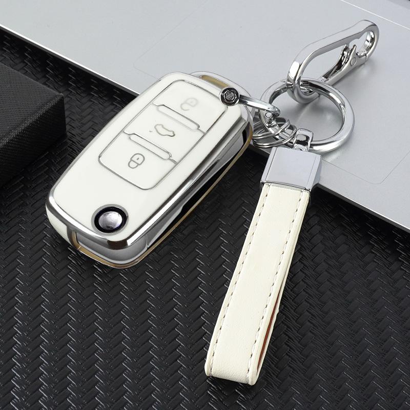 TPU Car Flip Key Cover Case Shell Protector Box Fob For Volkswagen VW Polo Bora Beetle Tiguan Passat B5 B6 B7 Golf EOS Scirocco
