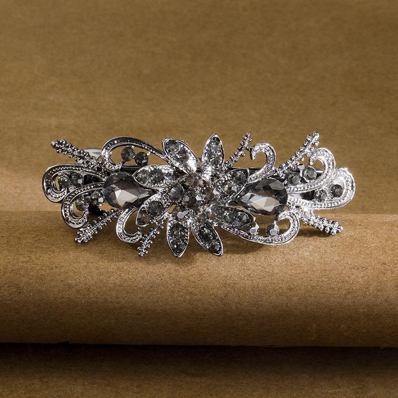 Noble Lady Rhinestone Flower Large Hairpin