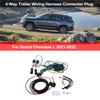 ATT-4 Way Trailer Wiring Harness Connector Plug 118847 ABS Interior Accessories For Jeep Grand Cherokee L 2021-2022