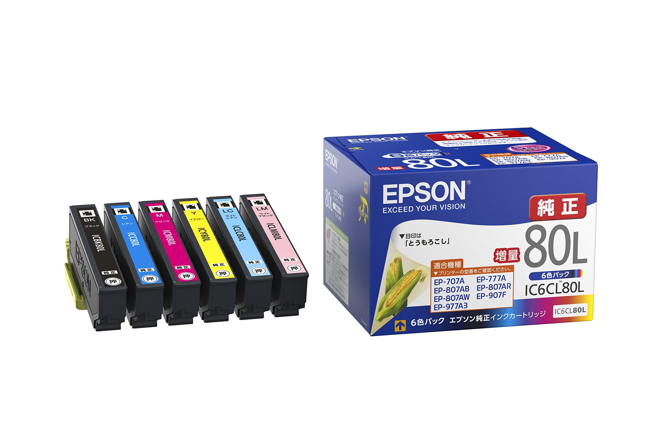 

Epson genuine ink cartridge corn IC6CL80L 6 color pack extra quantity