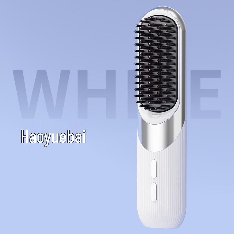 Rechargeable Portable Wireless Hair Straightener Comb with Negative Ions for Safe, Damage-Free Styling.