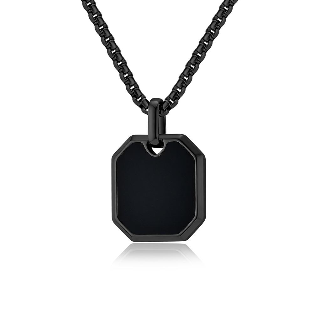 Sexless Cold Neutral Style Small Square Brand Titanium Steel Necklace Niche Personality