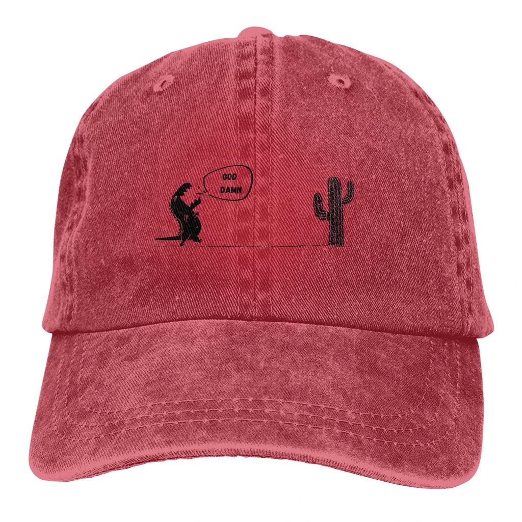 Adjustable Solid Color Baseball Cap Trex Cactus Washed Cotton Trex Cactus Offline Funny Games Sports Woman Hat
