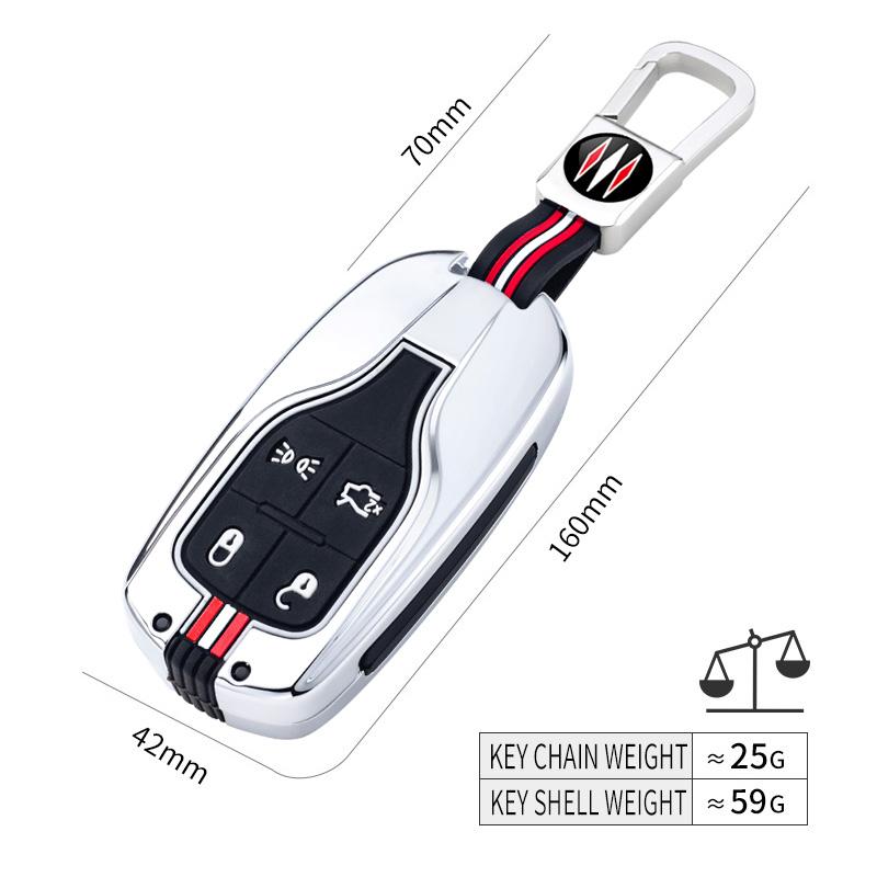 Metal Car Key Cover Fob Case Shell For Maserati Levante Ghibli Quattroporte Gt Granturismo Grancabrio Keychain Accessories