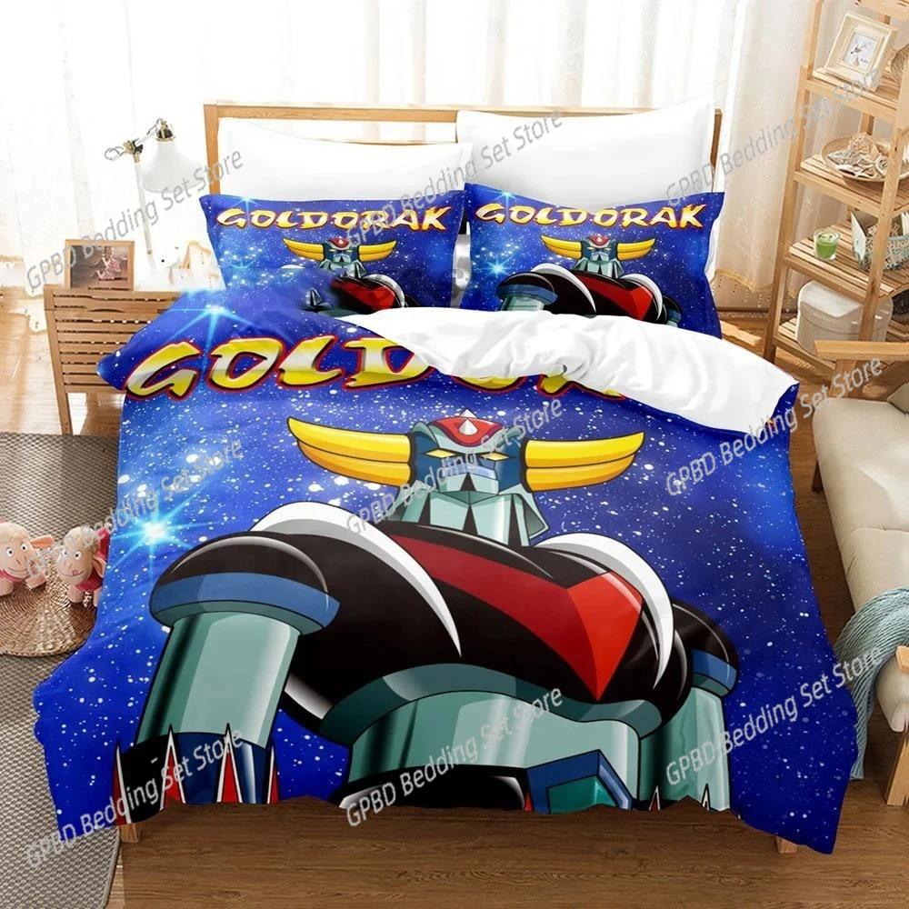 

Carton Goldorak Grendizer UFO Robo Beding Set 3D Printed Suitable for Bedrom Soft with Soft Fabric Duvet Cover Set With Pilowcases Home Textile 100*200cm Single