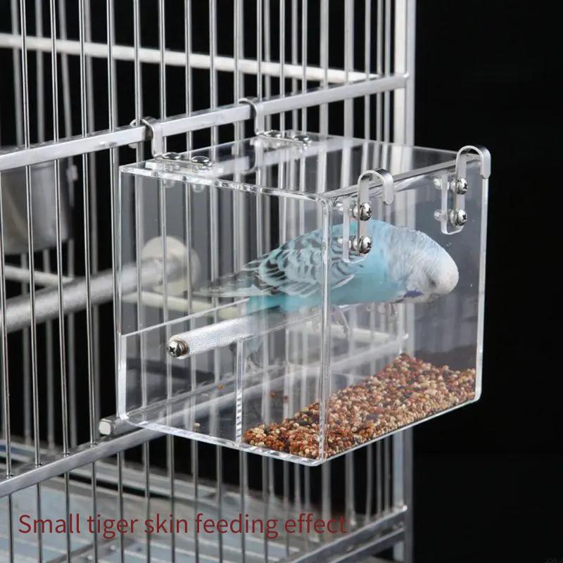 1pc New Bird Feeder Acrylic Parrot Automatic Feeder Bird Anti-Spill Food Box Pet Products Bird Supplies Feeders Transparent