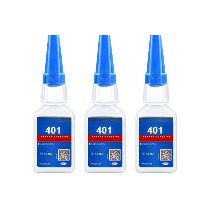 Brand-new upgraded 401 super cyanoacrylate glue, instant drying in 5 seconds, waterproof, stable and versatile bonding tool.