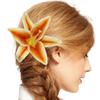 Elegant 3D Lily Hair Clip With Nonslip Metal Clip For Women Updos Resin Flower Hair Clamp Fashion Hair Styling Accessory