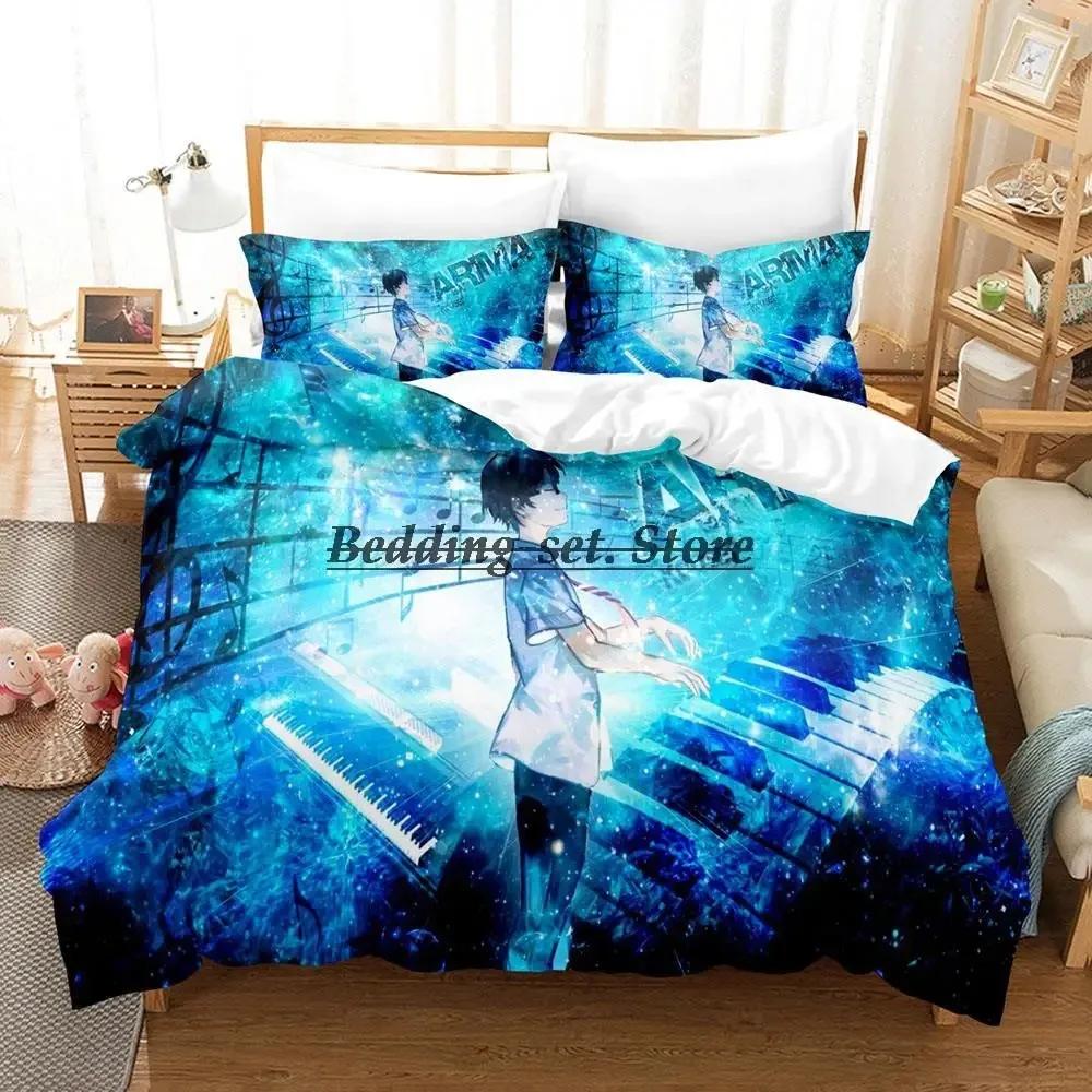 

Your Lie In April Bedding Set Single Twin Full Queen King Size Bed Set Aldult Kid Bedroom Duvetcover Sets 3D Anime Bed Sheet Set 70x133cm 2pcs
