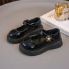 Children's Princess Shoes Spring 2025 New Black Mary Jane Retro Leather Shoes Girls Fashion Small Single Shoes