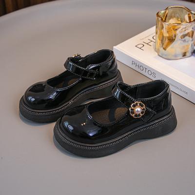 Children's Princess Shoes Spring 2025 New Black Mary Jane Retro Leather Shoes Girls Fashion Small Single Shoes