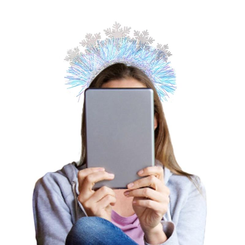 Christmas Live Broadcast Cute Snowflake Hair Hoop Girl Makeup Carnivals Hairband