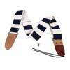 Guitar Strap Stylish Stripe Pattern Thickened Cotton Leather Adjustable Guitar Bass Strap Belt Blue