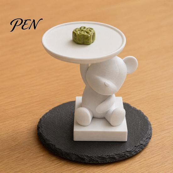 Anti-yellowing Storage Tray 3D Printed Polar Bear Tray, Cute Animal Ring Holder & Jewelry Dish, Unique Desk Sculpture Minimalist Organizer for