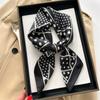 French Polka Dot Geometric Printing New Scarf Simulation Silk 71 Small Square Scarf Spring and Autumn Versatile Scarf Tied Hair Headscarf Women
