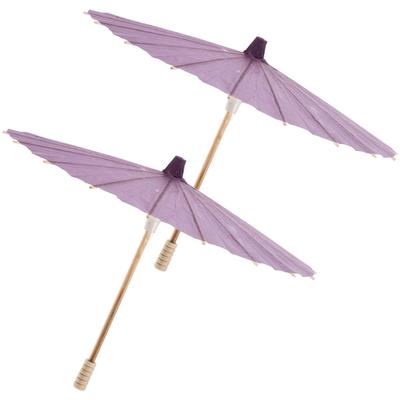 2Pcs Elegant Blank Paper Umbrella for DIY Decoration Classical Umbrella Prop for Dining Room Holiday Scene Photography Cosplay