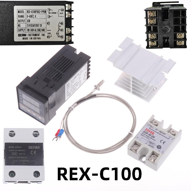 REXC100 PID Controller Set K Type Probe 25A 40DA SSR Relay for Greenhouse Temperature Control and Egg Incubator