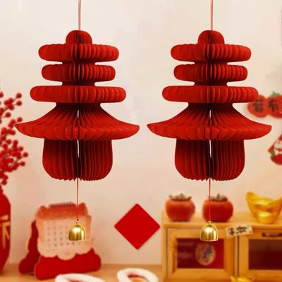 Christmas Tree Hanging Assembly Festive Hanging Decor Ornament Set Easy 3D Honeycomb Paper Decoration
