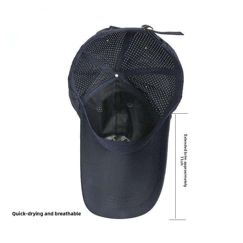 Summer Quick Dry Baseball Cap for Men Women Outdoor Long Brim Sun Hat Breathable Mesh Sports Hat Mountain Embroidery Duckbill Cap