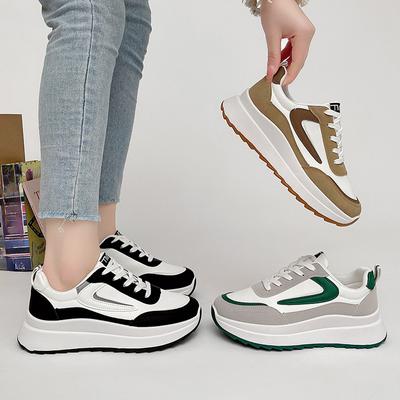 Casual Dad Shoes Women's Spring and Autumn New Ins Trendy and Lightweight Thick-soled Leather-faced Versatile Student Sports Shoes
