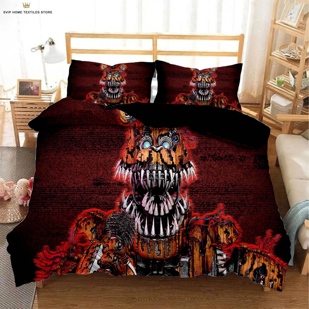 Comforter Dark Game Cartoon 3D Stereo Printing Bedding Set Three-Piece Set Machine Washable