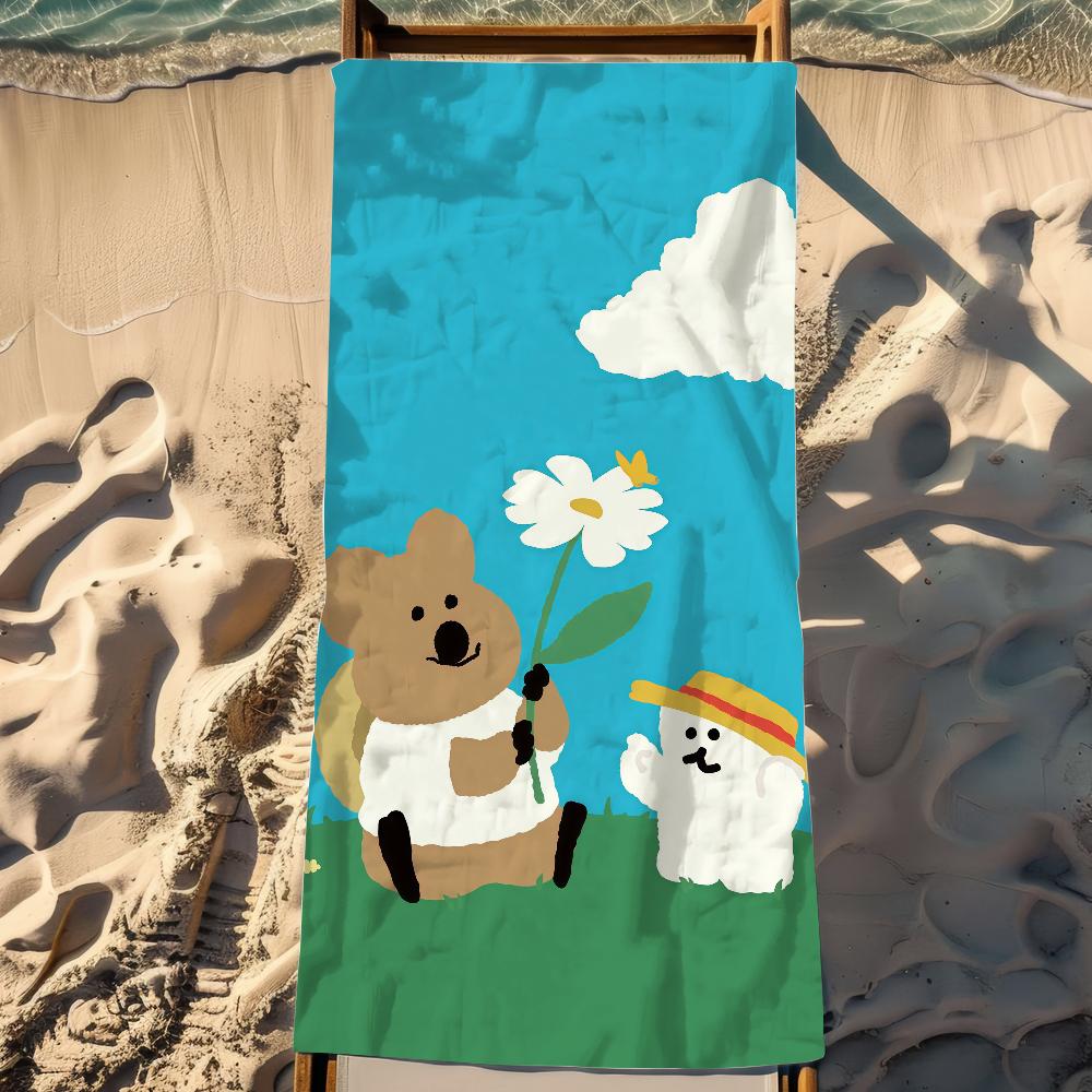 Towel Beach Towel Oversized Cute Quick Dry Towel D-Dinotaeng Korea Absorbent Soft Swim BeachTowels for Men Women