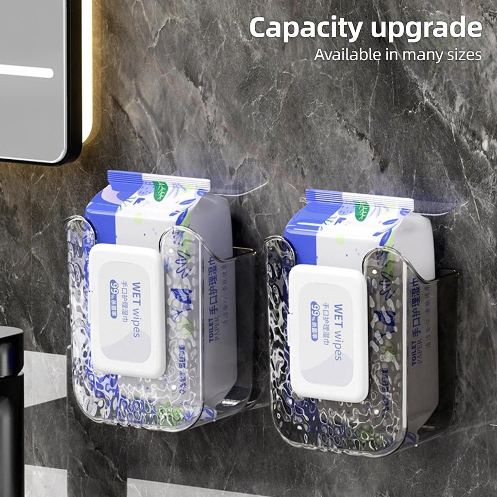 Caixa de Lenços Umedecidos Montada na Parede Caixa de Lenços de Papel Caixa de Armazenamento de Toalhas Faciais Sem Furos Suporte para Lenços Umedecidos de Banheiro Porta-Lenços de Papel