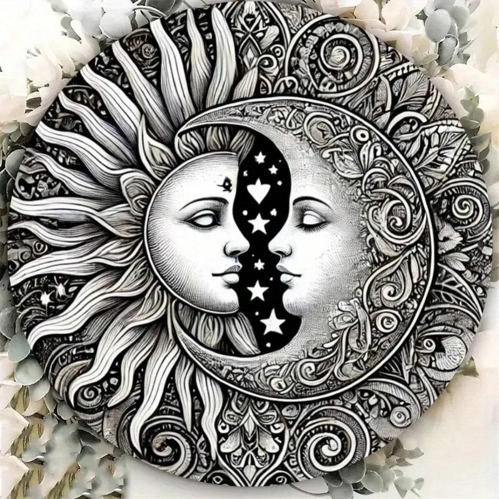 Vintage Metal Tin Sign Moon Sun Wall Art Home Decor Bar Cafe 20x20