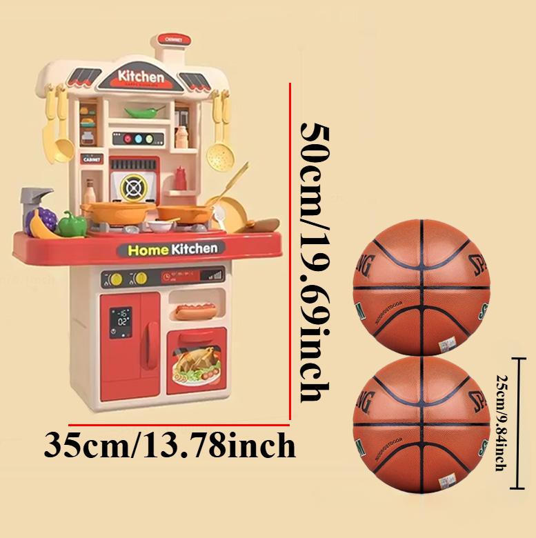 Kids Play Kitchen Set Toddler Kitchen Playset with Sound & Light Cooking Stove with Steam Play Sink Play Food Toy for Boys Girls