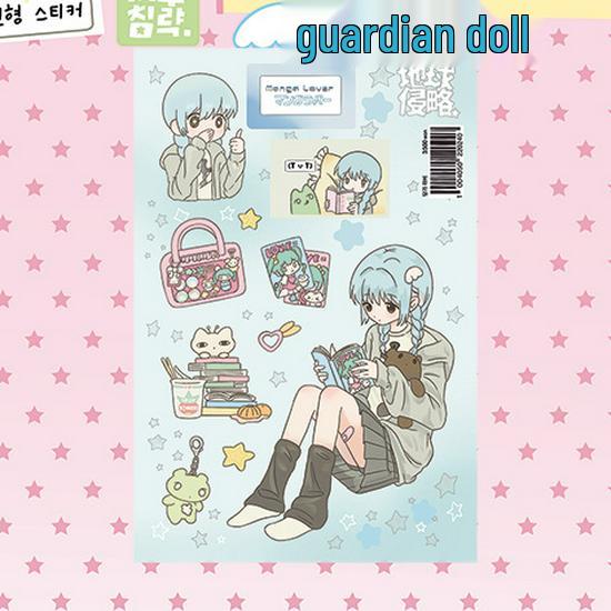 Korean Style Cartoon Girl Stickers - Cute & Creative DIY Decoration