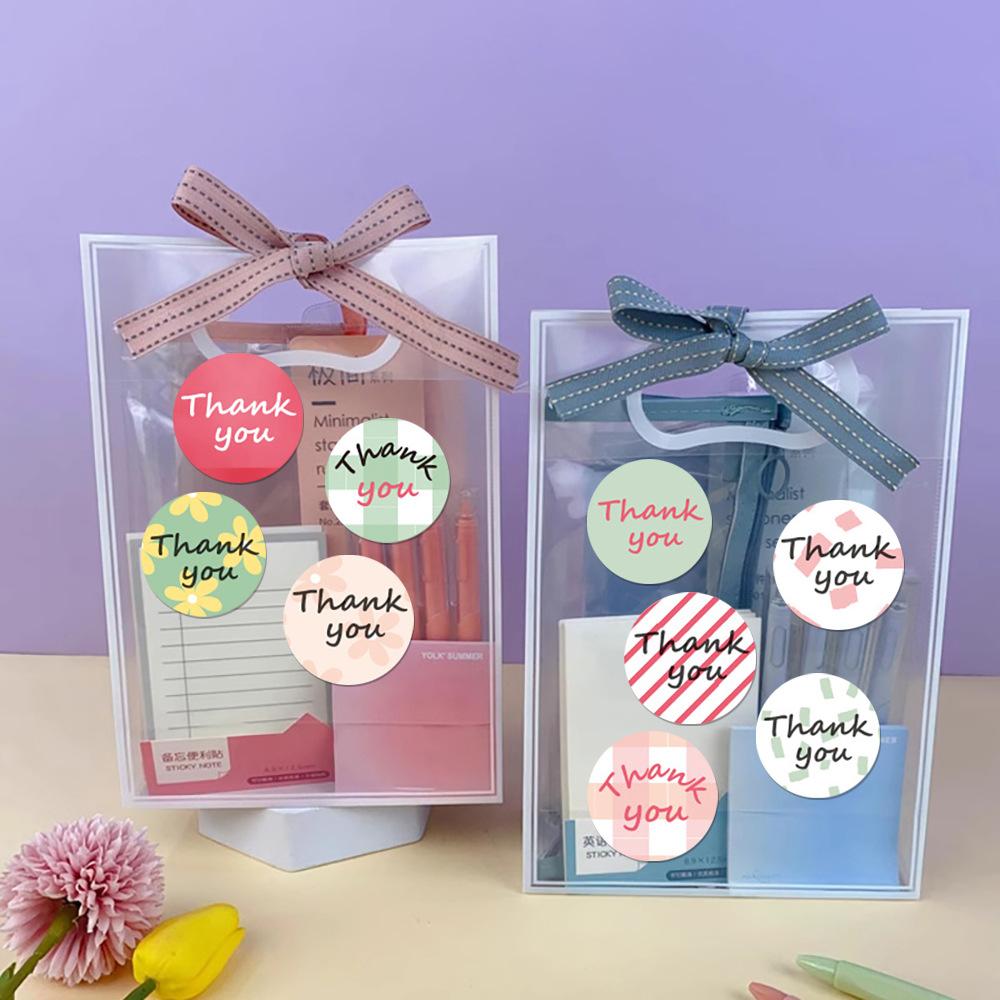 500pcs/1roll Thank You Round Stickers Multicolor Pastel Self Adhesive Label for Gift Envelope Package Sealing and Handmade Decor