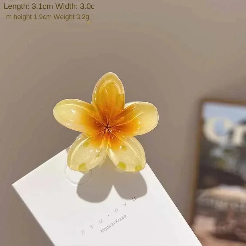 

2025Hawaiian Summer Hair Claw Clips Set Tropical Flower Hairpins With Gradient Design Beach Vacation Hair Accessories Collection оранжевый