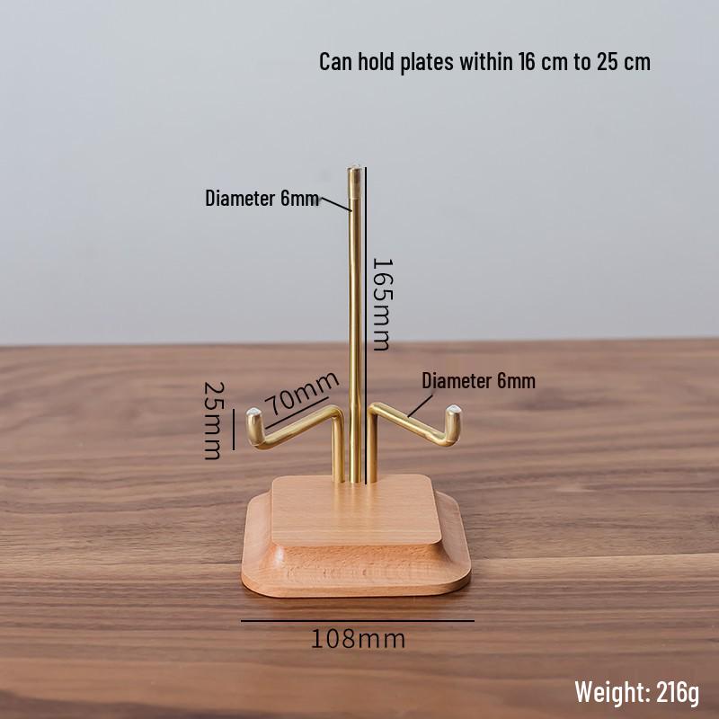 Solid Wood Plate Stand & Porcelain Holder Display Rack for Ornaments, Puer Tea Cakes