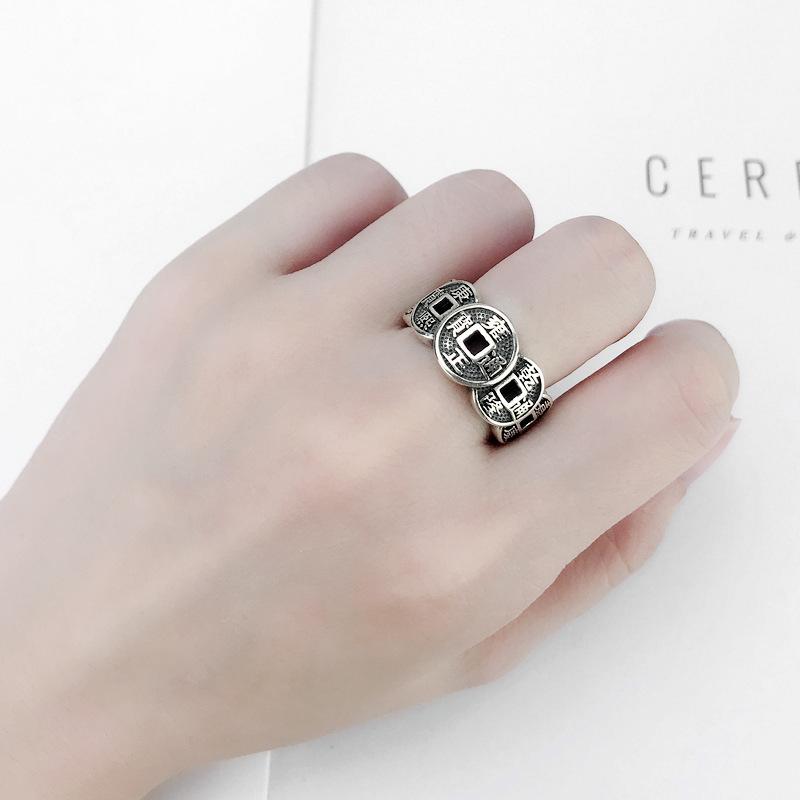 New Retro Wufu Copper Coins and Five Emperors Coins Open Rings for Men and Women Retro