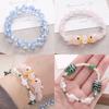 1pc [12x8mm] White Polka Dots Wheel Beads Transparent Flat Round Beads Transparent Glass Wheel Beads DIY Handmade Accessories
