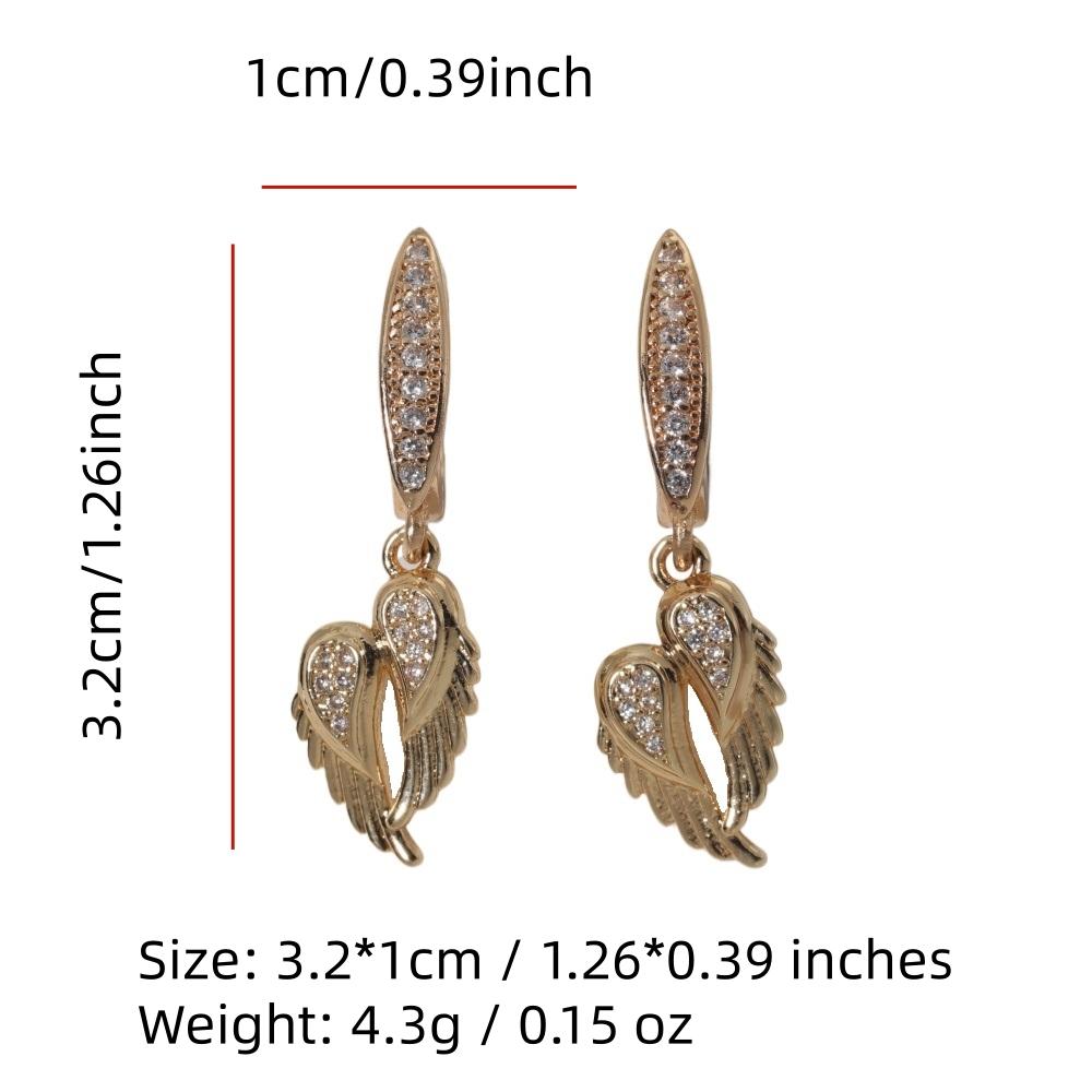 1 Pair Fashion Conch/wings Dangle Earrings for Women Zirconia Earring Jewelry Wedding Party Accessories