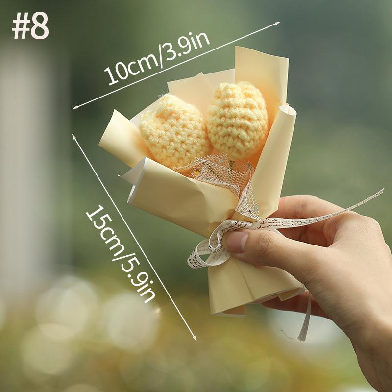 Sunflower Bouquet Gift Handmade Knitted Creative Valentine's Day Gifts For Girl DIY Simulate Bouquet Handmade Knitted Bouquet