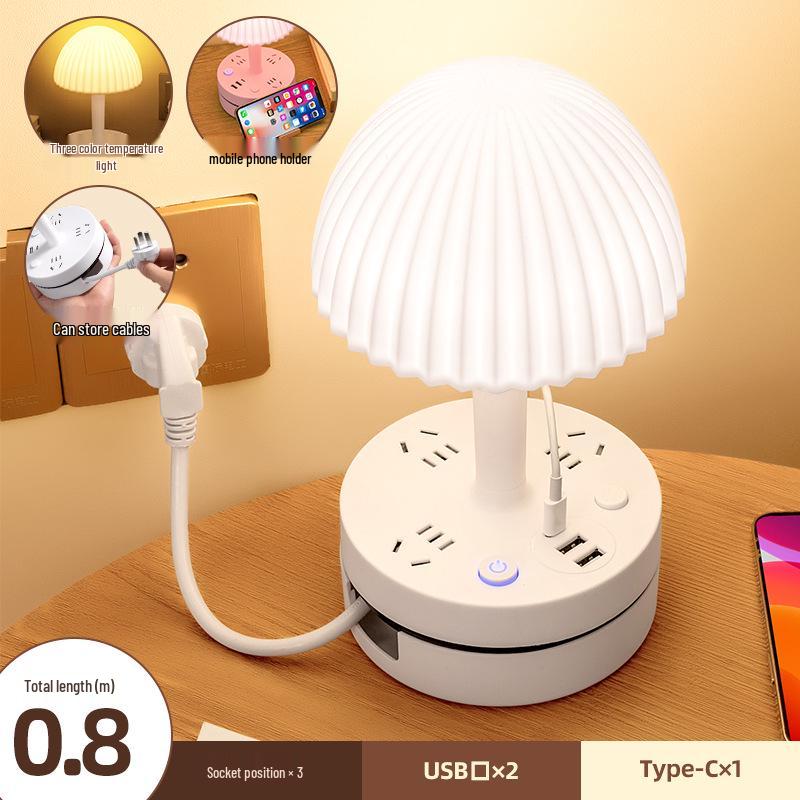 Luxury Glass LED Table Lamp - Eye Protection Night Light for Master Bedroom and Nursery.