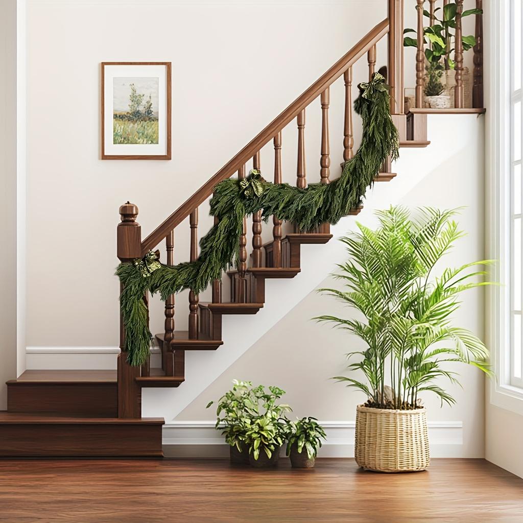 Lifelike 9ft Artificial Pine Branch Garland - Perfect for Staircase & Indoor/Outdoor Christmas Mantle Decor