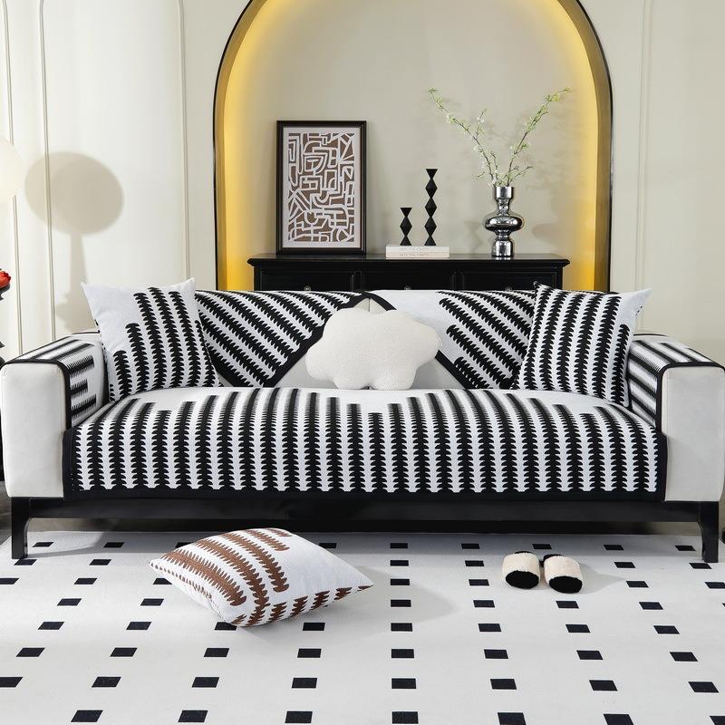 Chenille Sofa Cushion New Four-season Universal Dust-proof and Anti-slip Solid Color Modern Simple High-end Sofa Cushion