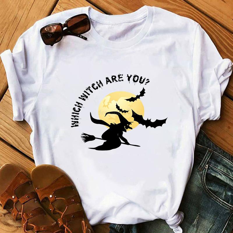Tricou la modă de vară pentru femeie Halloween vrăjitoare imprimeu tricouri femei casual amuzant tricou pentru Lady Yong Girl Top Tee Hipster