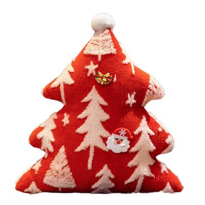 Christmas Tree Plush Pillow Cartoon Stuffed Toy Soft Sofa Cushion Holiday Home Decoration for Couch Bed