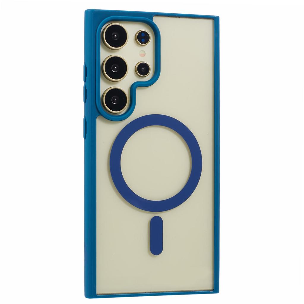 For Samsung Galaxy S24 Ultra Magnetic Case Shockproof PC+TPU Clear Phone Cover