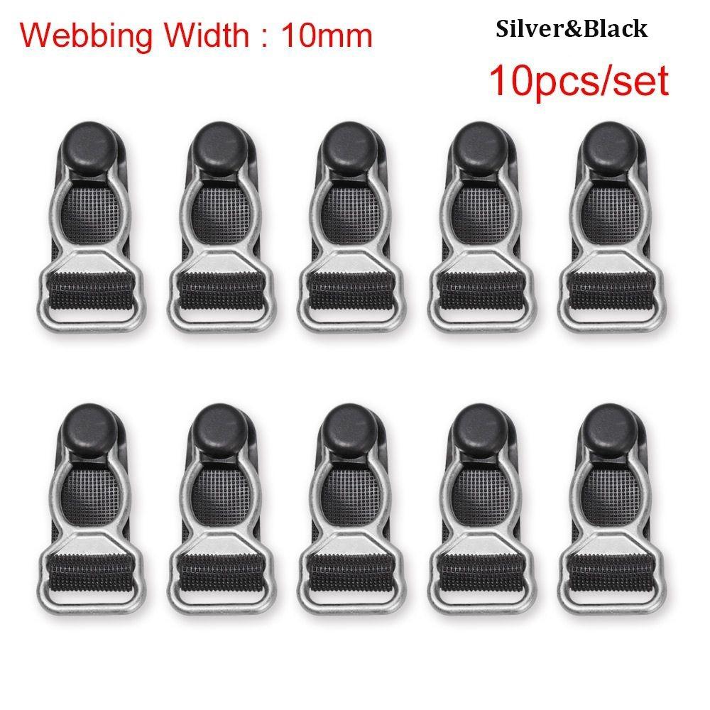 10pcs New 10/12mm Corset Leg Garter Belt Clip Plastic Black Suspender Ends Hooks Lightweight Suspender Clips