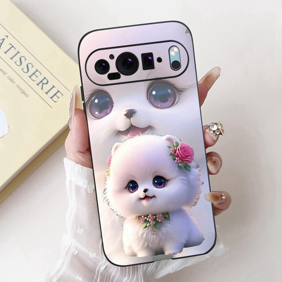 Fashion Painting Phone Case For Google Pixel 9 Pro 9A Black Silicone Soft Cover For Google Pixel9 9A 9Pro Cases Bumpers